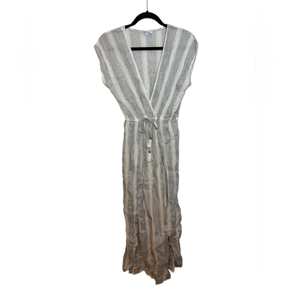Blue Island Metallic Striped Maxi Swim Cover Dress - Picture 1 of 7